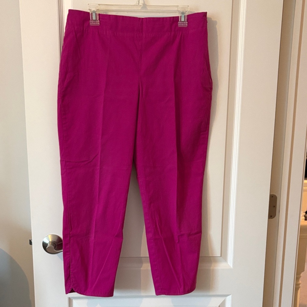 Talbots Dark Pink Cropped Straight-Leg Pants